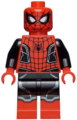 Минифигурка Lego Spider-Man - Black and Red Suit, Small Black Spider, Silver Trim (Upgraded Suit) sh782