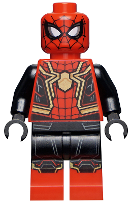 Минифигурка Lego Spider-Man - Black and Red Suit, Large Gold Spider, Gold Knee Trim (Integrated Suit) sh778