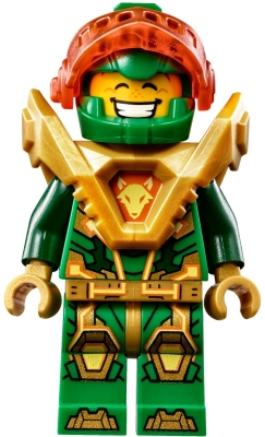 Минифигурка Lego Aaron Fox - Trans-Neon Orange Visor, Pearl Gold Armor nex136