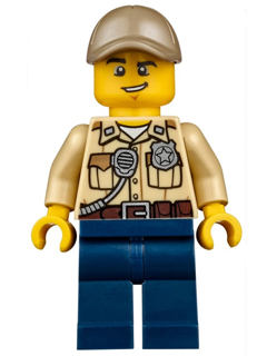 Минифигурка Lego Swamp Police - Officer, Shirt, Dark Tan Cap cty0523