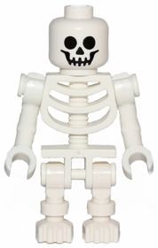 Минифигурка Lego Skeleton - Standard Skull, Bent Arms Vertical Grip gen047