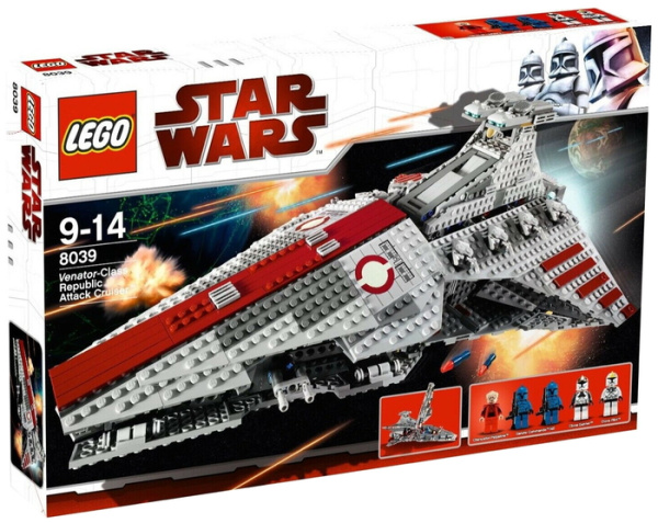Конструктор LEGO Star Wars 8039 Атакующий крейсер республиканцев класса Венатор