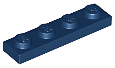 Деталь LEGO Plate 1 x 4 3710 Dark Blue U