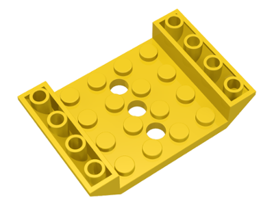 Slope, Inverted 45 6 x 4 Double with 4 x 4 Cutout and 3 Holes, 60219 Yellow U