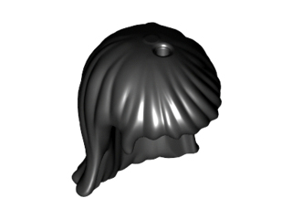 Mini Doll, Hair Friends Long Straight, Hole on Top and Left, 92255 Black U