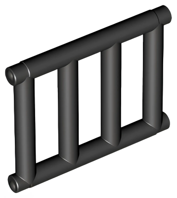 Деталь LEGO Bar 1 x 4 x 3 Grille with End Protrusions 62113 Black U