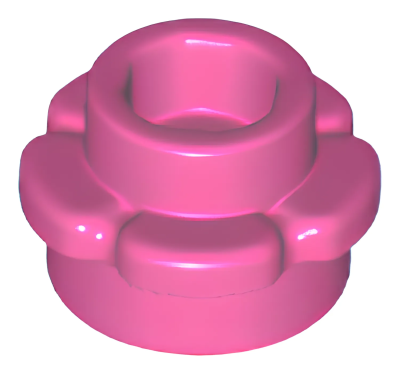 Деталь Lego 24866 Plate, Round 1 x 1 with Flower Edge (5 Petals) U Dark Pink