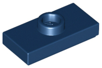 Plate, Modified 1 x 2 with 1 Stud with Groove and Bottom Stud Holder (Jumper), 15573 Dark Blue U