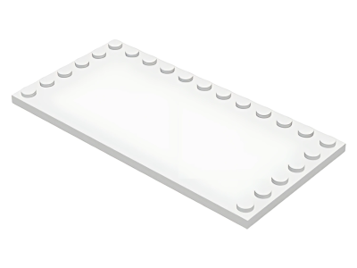 Деталь LEGO Lego Tile, Modified 6 x 12 with Studs on Edges 6178 White N