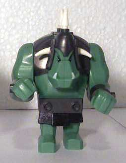 Минифигурка Lego Castle Fantasy Era  Fantasy Era - Troll, Sand Green with Pearl Dark Gray Armor and 5 White Horns cas364