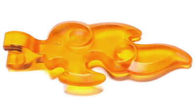 Wave Rounded Straight Small with Clip End (Flame), 80519 Trans-Orange U