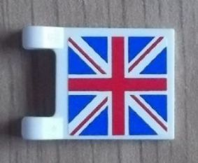 Flag 2 x 2 Square with United Kingdom Flag (Union Jack) Pattern on Both Sides (Stickers) - Set 8639, 2335pb093 White U