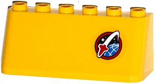 Windscreen 2 x 6 x 2 with Space Shuttle Logo Pattern (Sticker) - Set 60080, 4176pb32 Yellow U