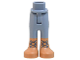 Mini Doll Hips and Trousers with Back Pockets with Molded Medium Nougat Lower Legs / Boots and Printed Black Laces Pattern - Thin Hinge, 67072c00pb004