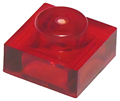 Деталь LEGO Plate 1 x 1 3024 (28554, 30008) Trans-Red U