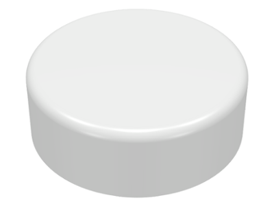 Tile, Round 1 x 1, 98138 White N