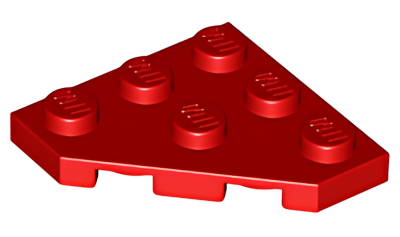 Деталь LEGO Wedge, Plate 3 x 3 Cut Corner 2450 Red U