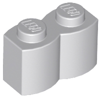 Brick, Modified 1 x 2 with Log Profile 30136 Light Bluish Gray N