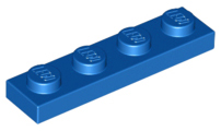 Plate 1 x 4, 3710 Blue N