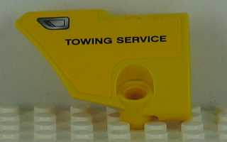 Technic, Panel Fairing # 1 Small Smooth Short, Side A with 'TOWING SERVICE' and Vent Pattern (Sticker) 87080pb016 Used