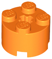 Brick, Round 2 x 2 with Axle Hole, 3941 Orange N