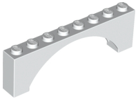 Arch 1 x 8 x 2 Raised, 16577 White N
