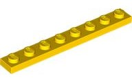 Plate 1 x 8, 3460 Yellow N