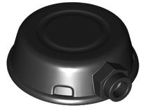 Minifigure, Headgear Helmet, Pot / Pan with Stud on Side, 3221 Black U