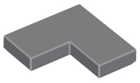 Tile 2 x 2 Corner, 14719 Dark Bluish Gray N