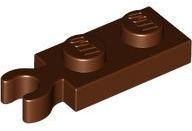 Plate, Modified 1 x 2 with Clip on End (Vertical Grip), 78256 Reddish Brown N