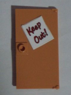Door 1 x 4 x 6 with Stud Handle with 'Keep Out!' Sign Pattern (Sticker) - Set 71006, 60616pb019