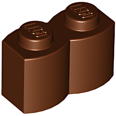 Деталь LEGO Brick, Modified 1 x 2 with Log Profile 30136 Reddish Brown N