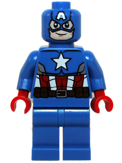 Минифигурка Lego Captain America - Blue Suit, Red Hands, Mask sh106