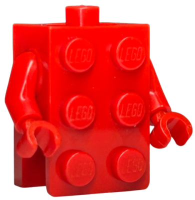 Torso, 2 x 3 Brick Costume / (Same Color) Arms / (Same Color) Hands, 37191c00 Red U