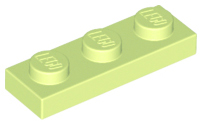 Plate 1 x 3, 3623 Yellowish Green U