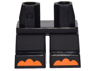 Legs Short with Orange Toes Pattern, 41879pb007 Black U