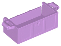 Container, Treasure Chest Bottom with Slots in Back, 4738a Medium Lavender U