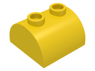 Slope, Curved 2 x 2 Double with 2 Hollow Studs, 30165 Yellow N