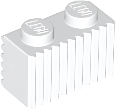 Деталь LEGO Brick, Modified 1 x 2 with Grille / Fluted Profile 2877 White U