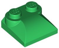 Slope, Curved 2 x 2 x 2/3 with 2 Studs and Curved Sides, 47457 Green U