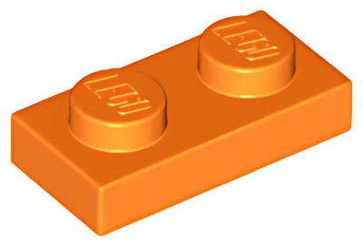 Деталь LEGO Plate 1 x 2 3023 Orange U