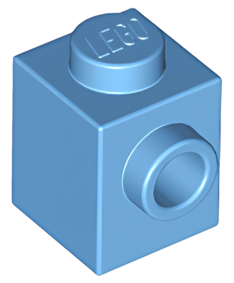 Деталь LEGO Brick, Modified 1 x 1 with Stud on Side 87087 Medium Blue U