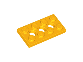 Technic, Plate 2 x 4 with 3 Holes, 3709b Bright Light Orange U
