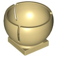 Cylinder Hemisphere 3 x 3 Ball Turret Socket with 2 x 2 Base 44358