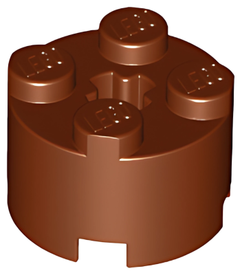Деталь LEGO Brick, Round 2 x 2 with Axle Hole 3941 (6116, 6143, 39223) Reddish Brown U