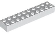 Brick 2 x 10, 3006 White N
