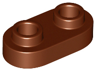 Plate, Round 1 x 2 with Open Studs, 35480 Reddish Brown N