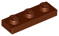 Plate 1 x 3, 3623 Reddish Brown N