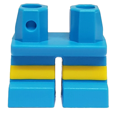 Legs Short with Molded Horizontal Yellow Stripes Pattern, 41879pb001 Dark Azure U
