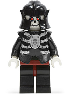 Lego Castle Fantasy Era Skeleton Warrior 4 White Black Breastplate and Helmet Dark Red Hips and Black Legs cas330